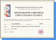 Certificate of the Canis Bohemia